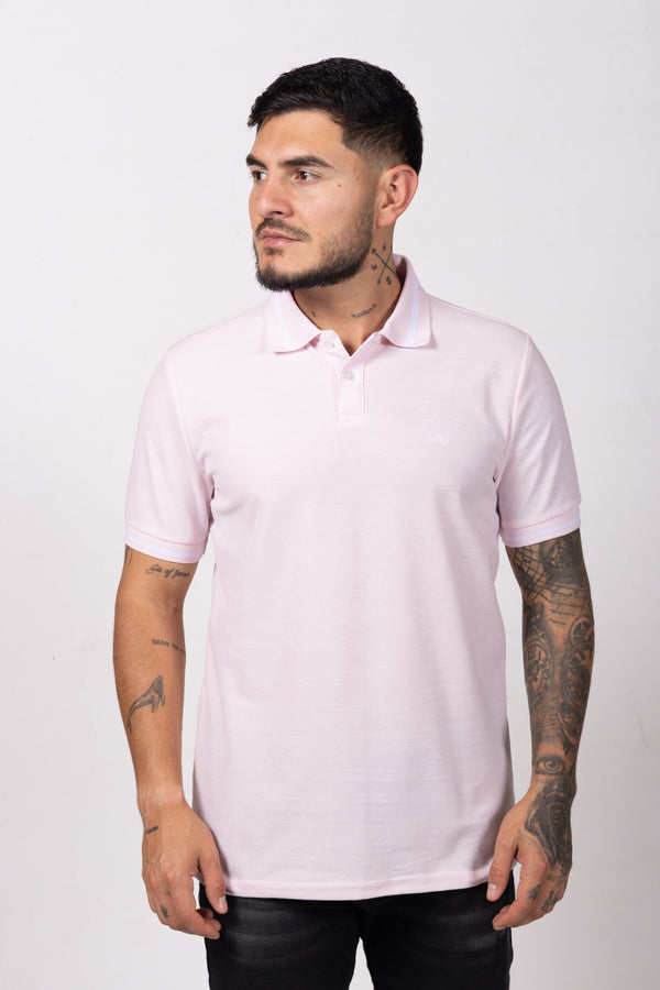 Camiseta Tipo Polo de Hombre. Rosado - 170501