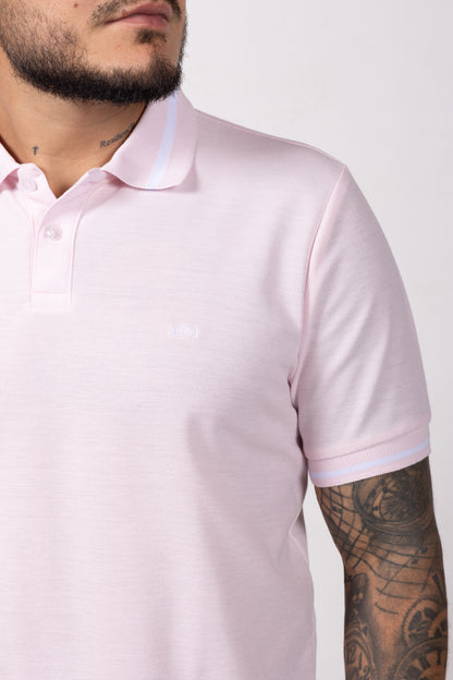 Camiseta Tipo Polo de Hombre. Rosado - 170501