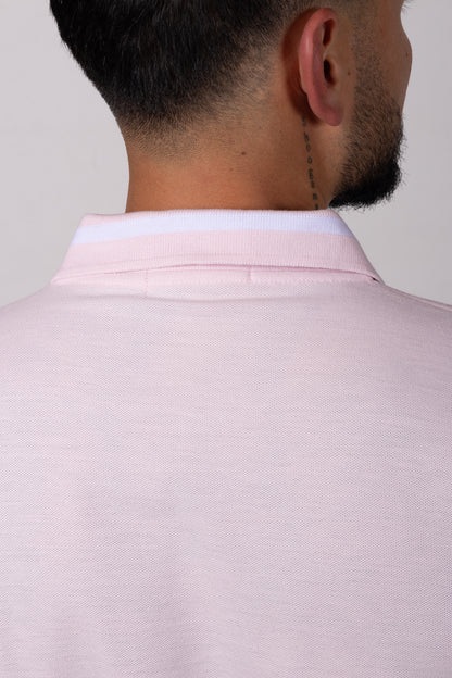 Camiseta Tipo Polo de Hombre. Rosado - 170501