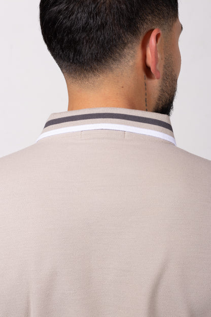 Camiseta Tipo Polo de Hombre. Gris Claro - 170507