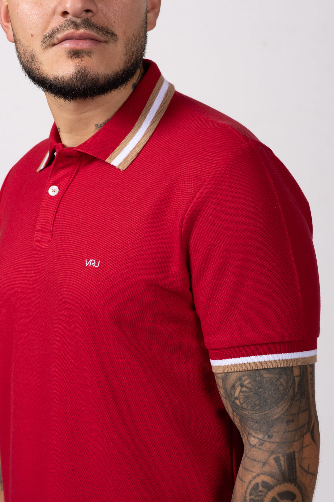 Camiseta Tipo Polo de Hombre. Rojo - 170509