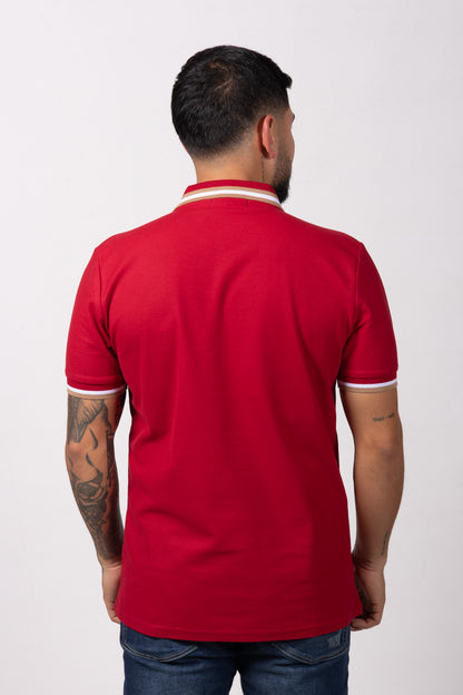Camiseta Tipo Polo de Hombre. Rojo - 170509