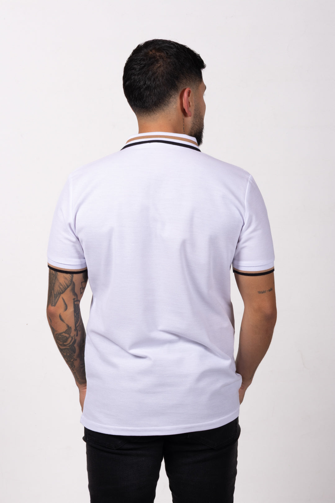 Camiseta Tipo Polo de Hombre. Blanco - 170510