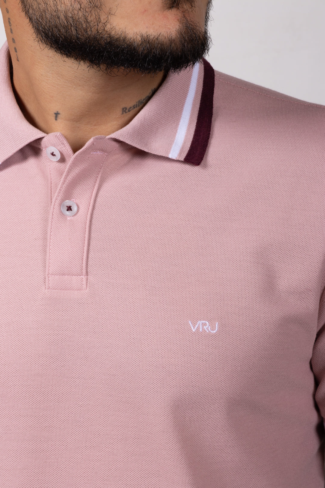 Camiseta Tipo Polo de Hombre. Palo Rosa - 170511