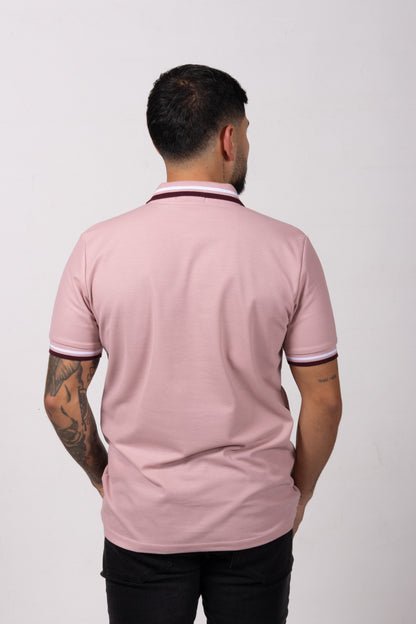 Camiseta Tipo Polo de Hombre. Palo Rosa - 170511