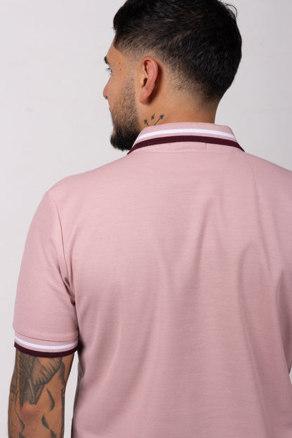 Camiseta Tipo Polo de Hombre. Palo Rosa - 170511