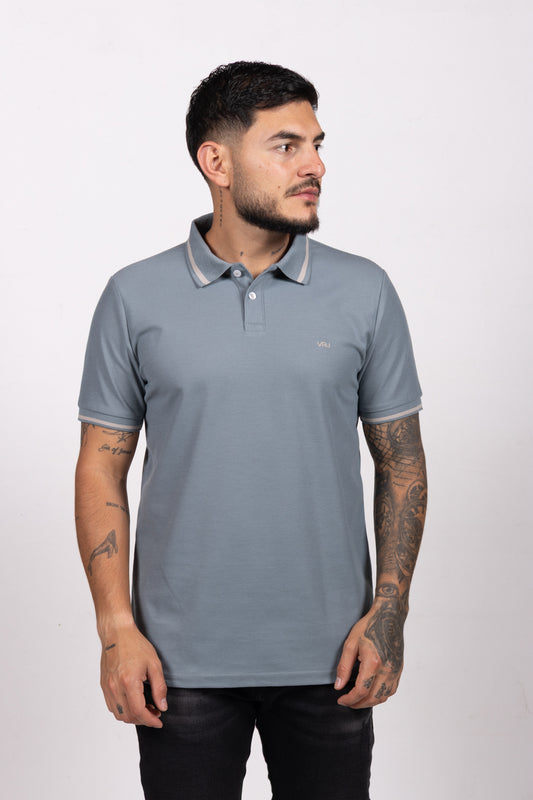 Camiseta Tipo Polo de Hombre. Azul Jo - 170515