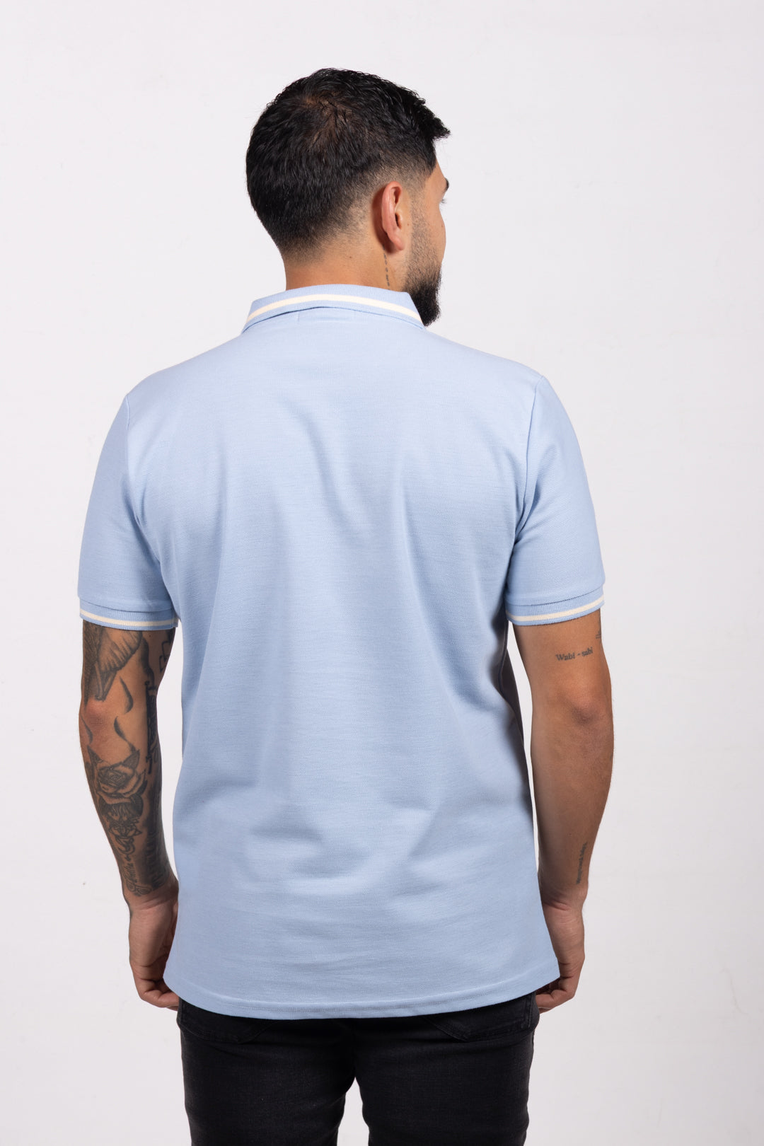 Camiseta Tipo Polo de Hombre. Azul Claro - 170516