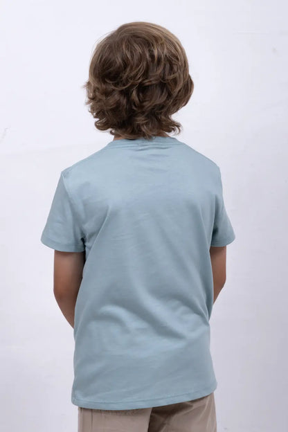 Camiseta Para Niño Cuello Redondo Verde Agua 180102