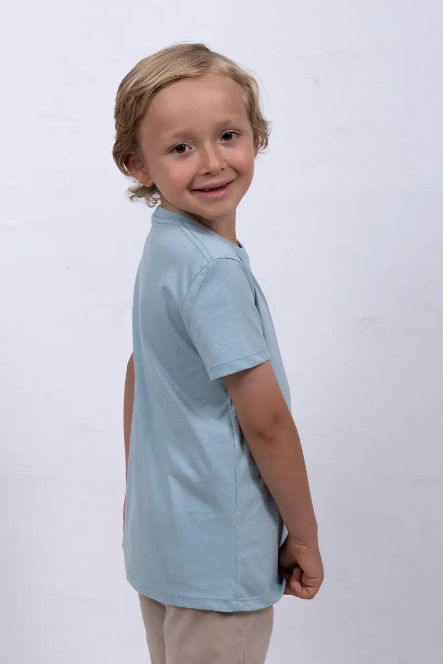 Camiseta Para Niño Cuello Redondo Verde Agua 180102