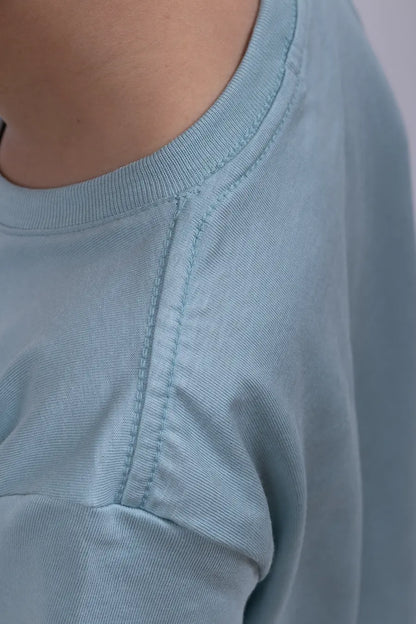 Camiseta Para Niño Cuello Redondo Verde Agua 180102
