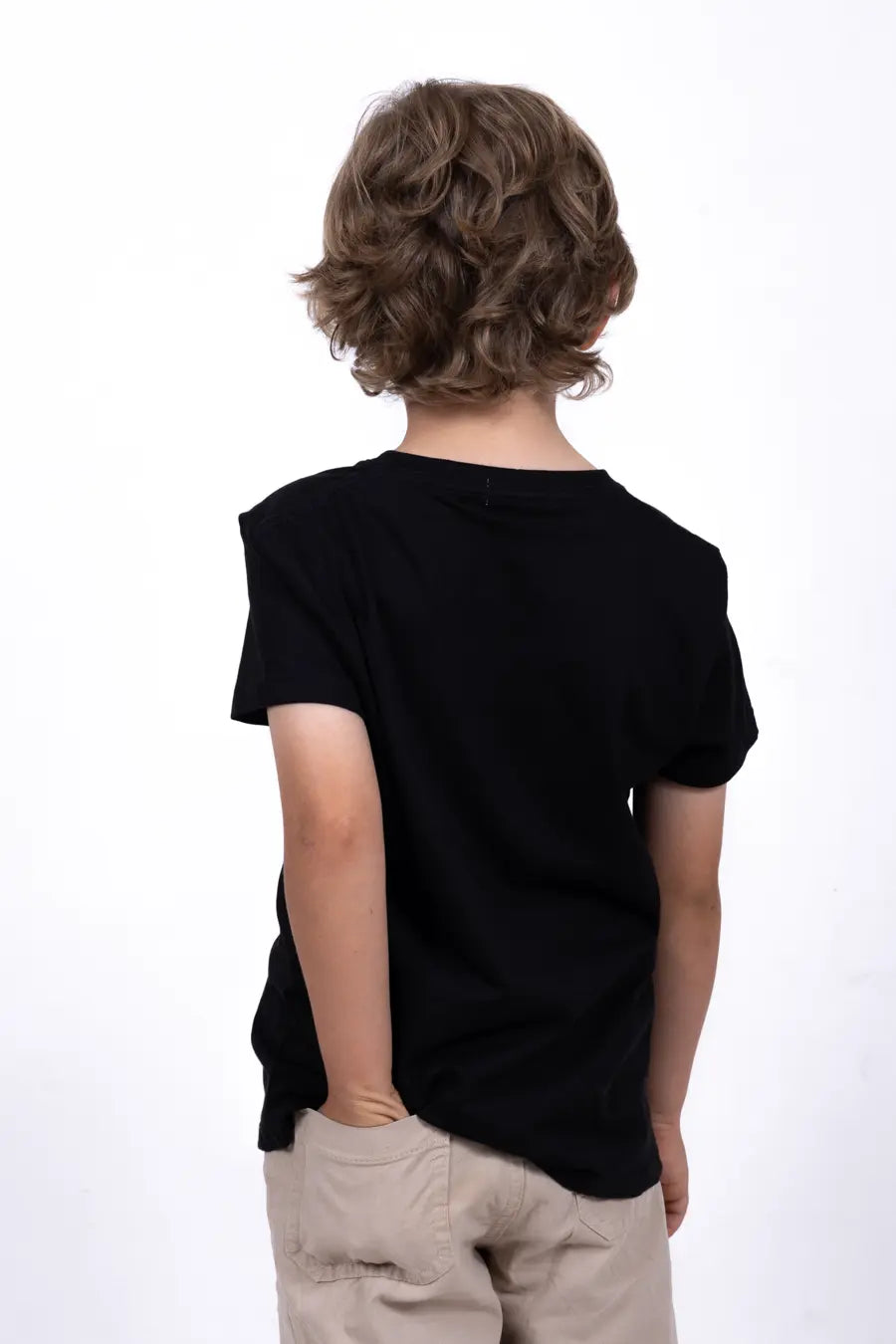 Camiseta Para Niño Cuello Redondo Negro 180103