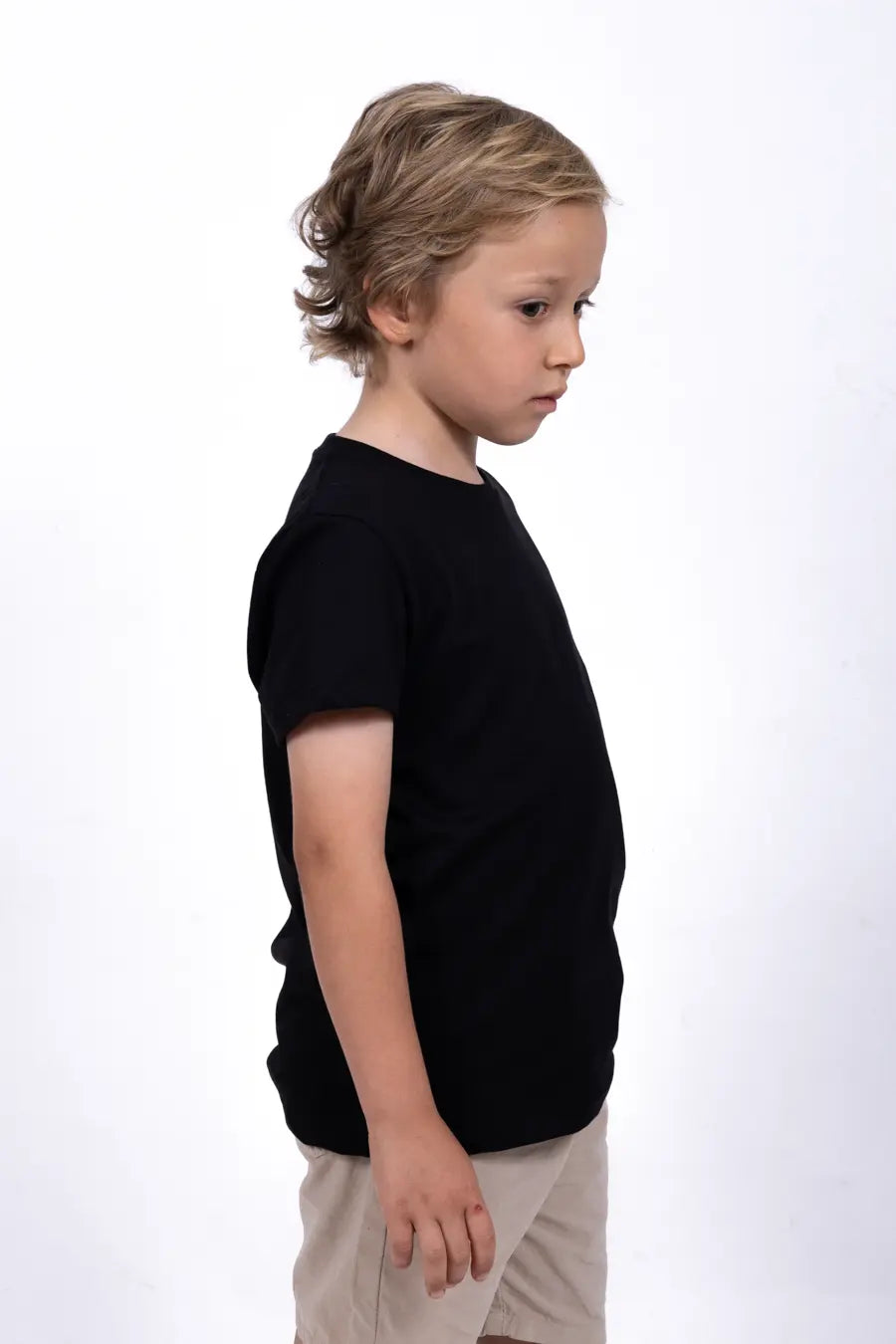 Camiseta Para Niño Cuello Redondo Negro 180103