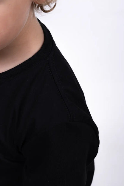 Camiseta Para Niño Cuello Redondo Negro 180103
