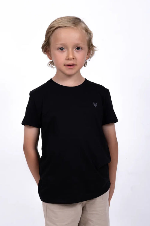 Camiseta Para Niño Cuello Redondo Negro 180103