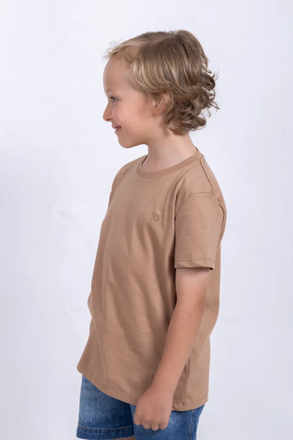 Camiseta Para Niño Cuello Redondo Caki 180104