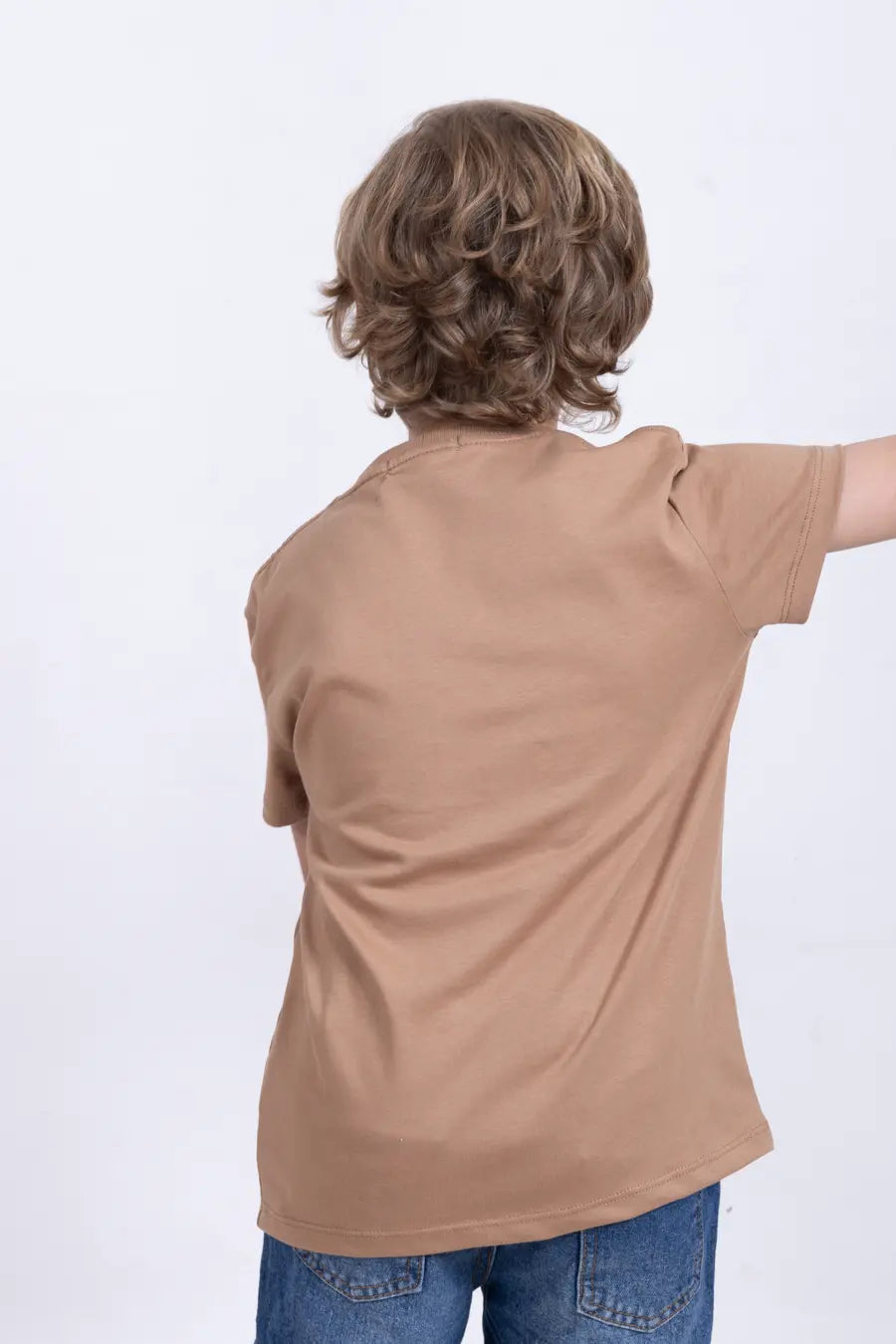 Camiseta Para Niño Cuello Redondo Caki 180104