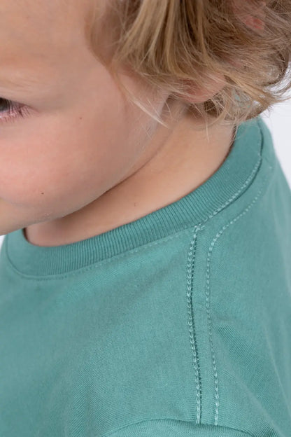 Camiseta Para Niño Cuello Redondo Verde Alga 180105