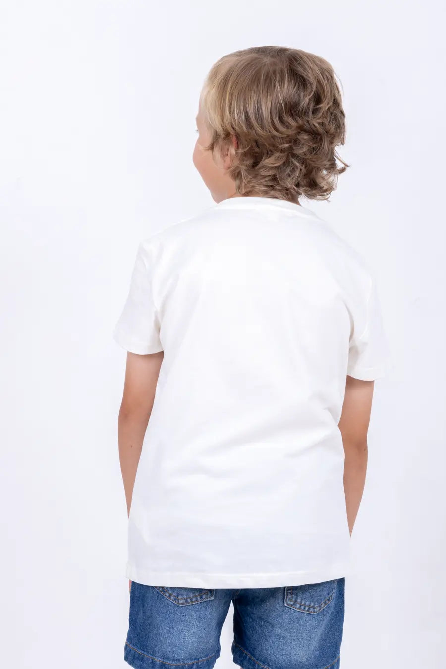 Camiseta Para Niño Cuello Redondo Beige 180106