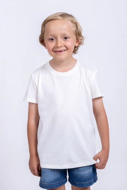 Camiseta Para Niño Cuello Redondo Beige 180106
