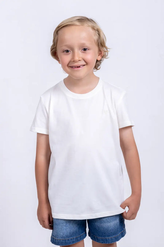 Camiseta Para Niño Cuello Redondo Beige 180106