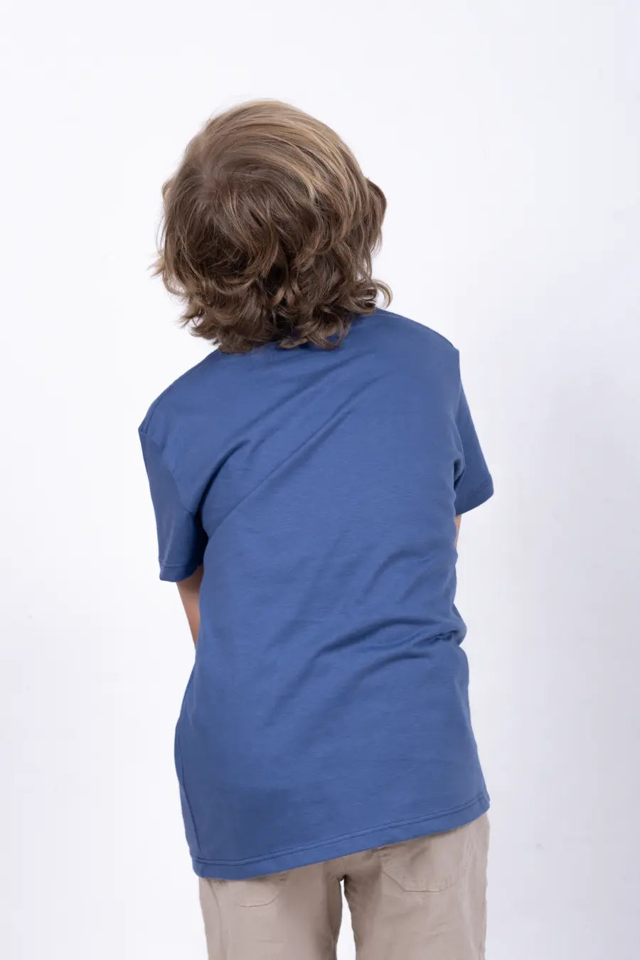 Camiseta Para Niño Cuello Redondo Azul Indigo 180107