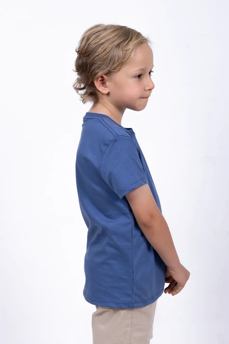 Camiseta Para Niño Cuello Redondo Azul Indigo 180107