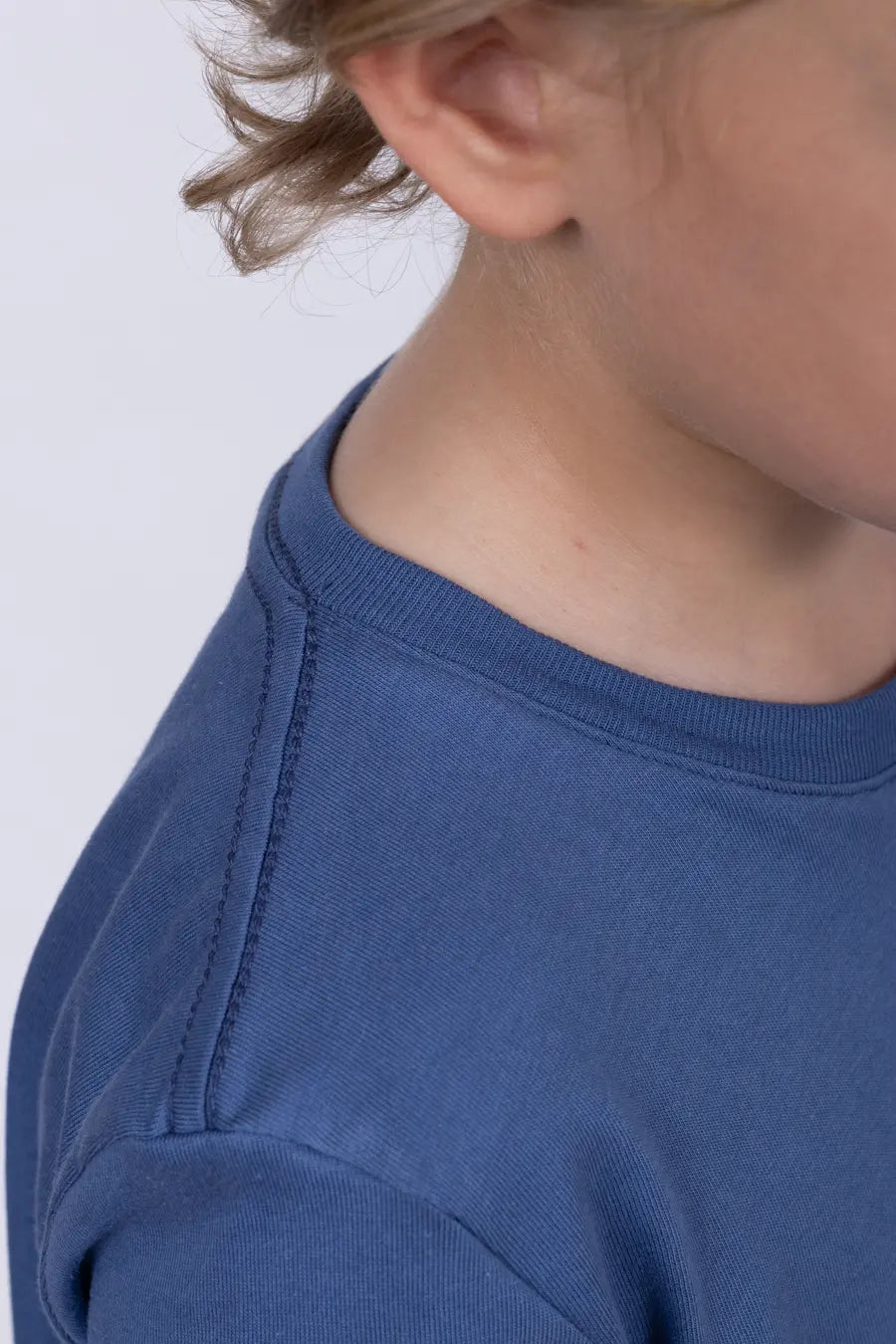 Camiseta Para Niño Cuello Redondo Azul Indigo 180107
