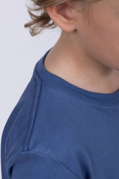 Camiseta Para Niño Cuello Redondo Azul Indigo 180107