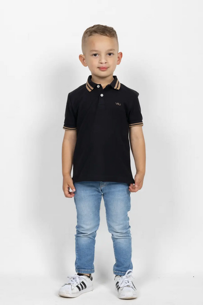 Polo Para Niño Negro 200110