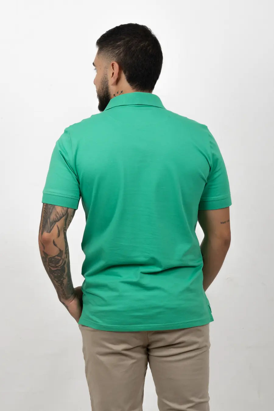 Polo Fondo Entero Color Verde Medio 30535
