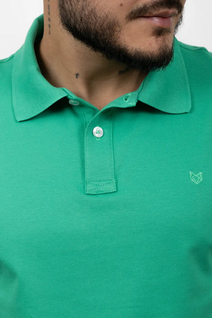 Polo Fondo Entero Color Verde Medio 30535