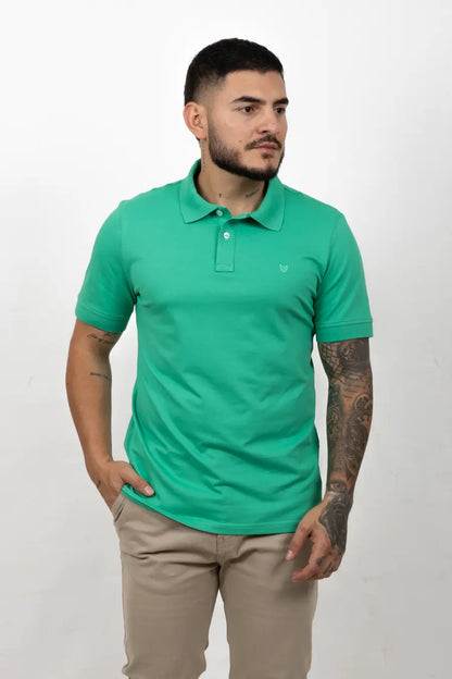 Polo Fondo Entero Color Verde Medio 30535