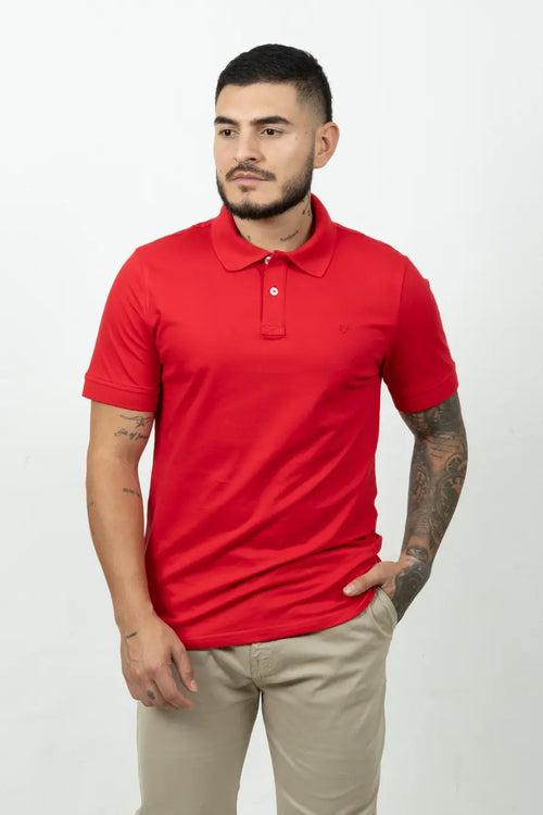 Polo Fondo Entero Color Rojo 30536
