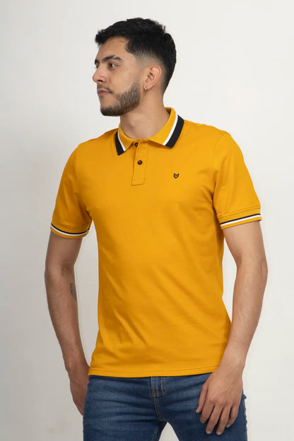 Polo Classic Fit Para Hombre Mostaza 30730