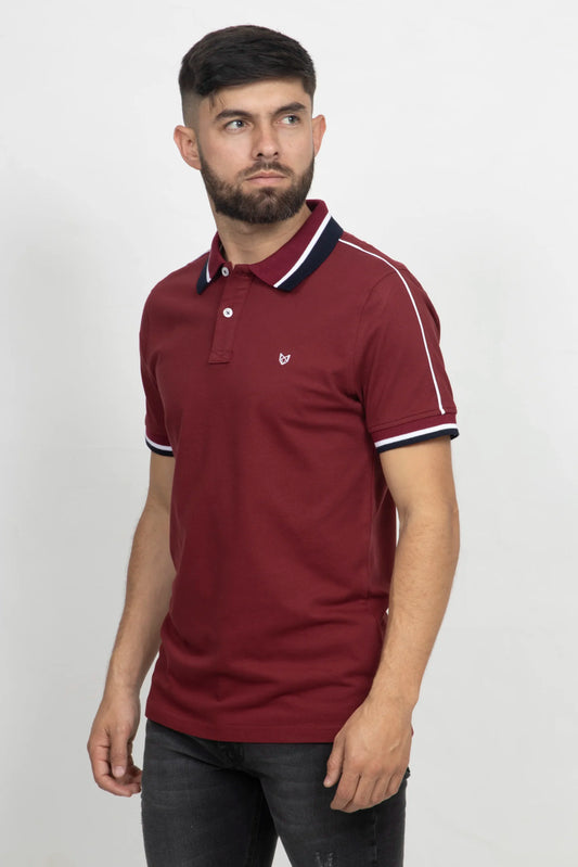 Polo Classic Fit Para Hombre Vinotinto 30801