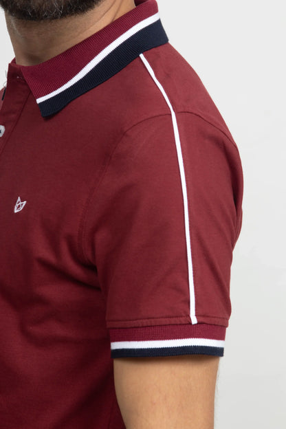 Polo Classic Fit Para Hombre Vinotinto 30801