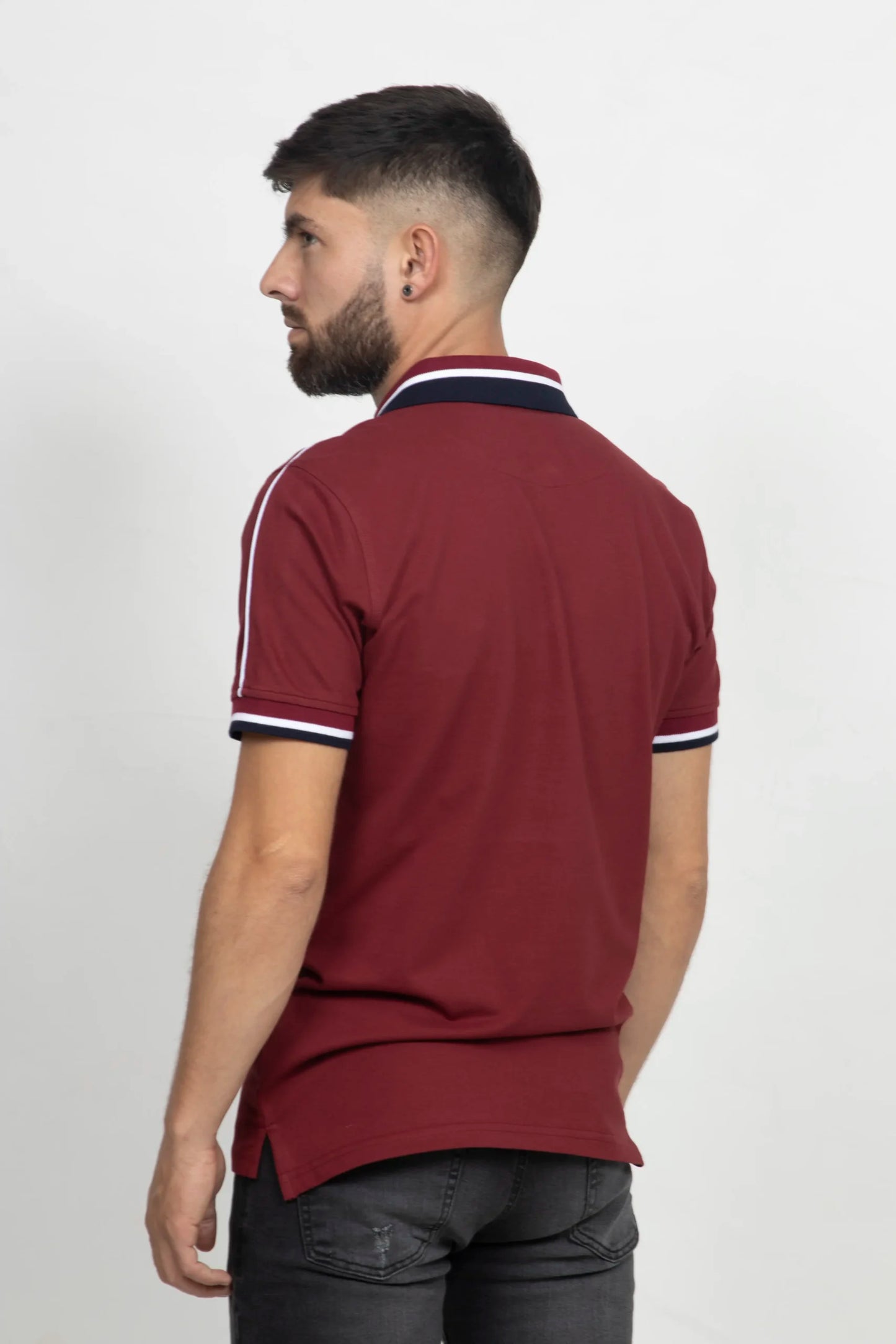 Polo Classic Fit Para Hombre Vinotinto 30801