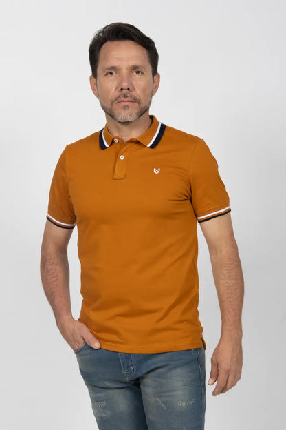 Polo Classic Fit Para Hombre Terracota 31103