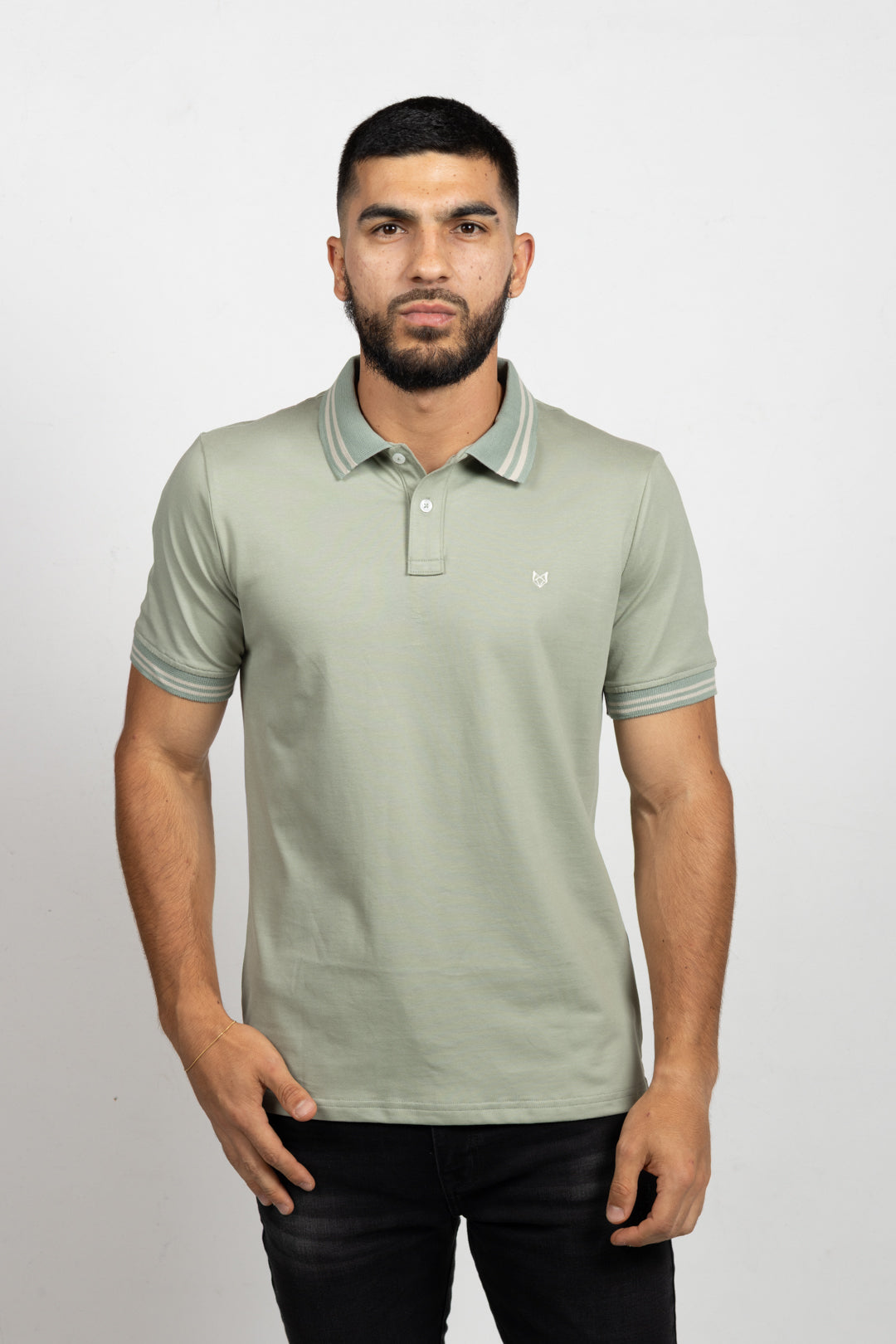 Polo Classic Fit Para Hombre Verde Claro 31132