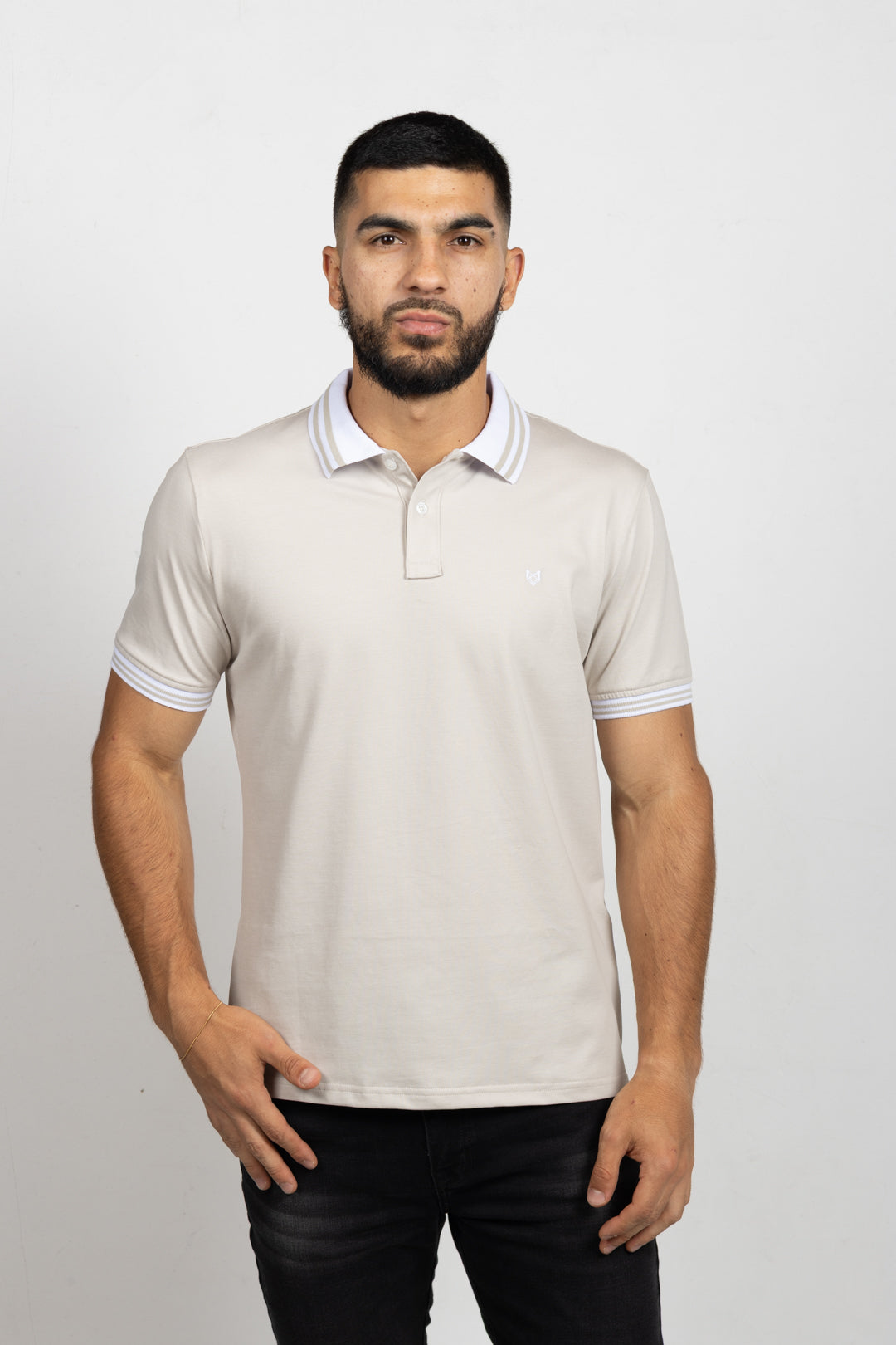 Polo Classic Fit Para Hombre Gris Claro 31136