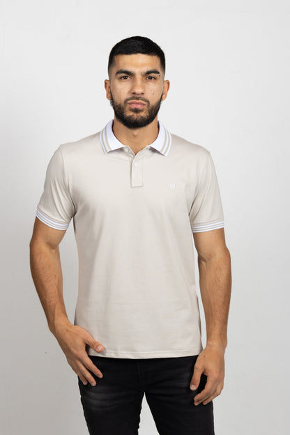 Polo Classic Fit Para Hombre Gris Claro 31136