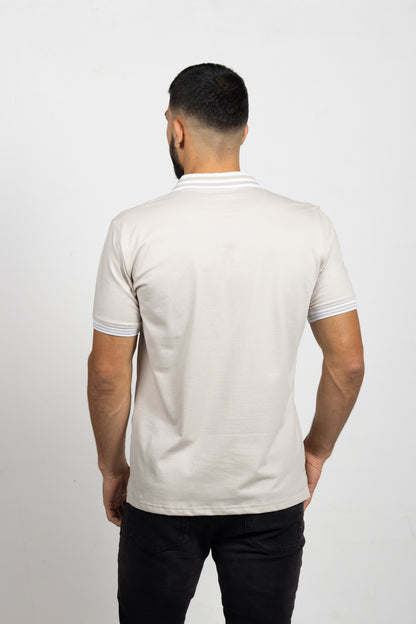 Polo Classic Fit Para Hombre Gris Claro 31136