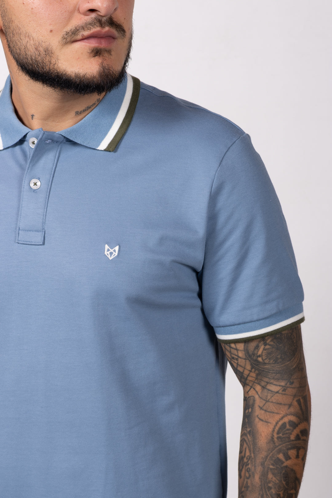Polo Classic Fit Para Hombre Azul Claro 31214