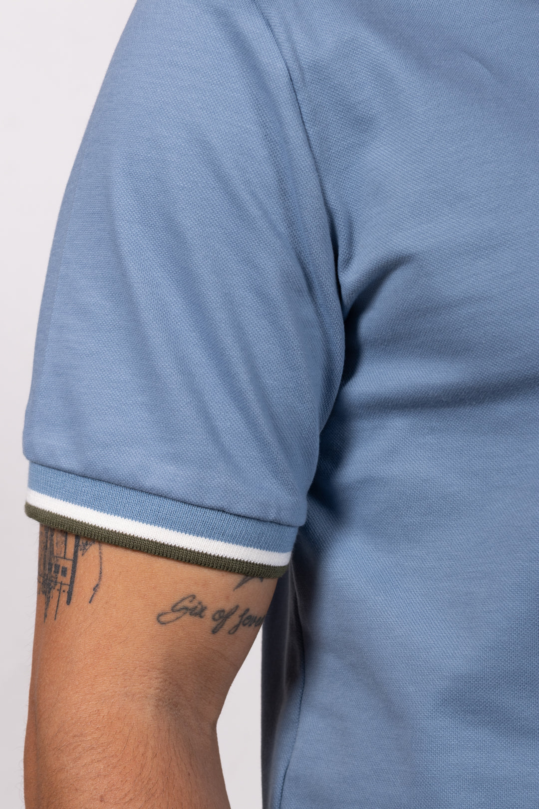 Polo Classic Fit Para Hombre Azul Claro 31214