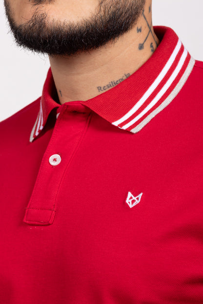 Polo Classic Fit Para Hombre Rojo 31301