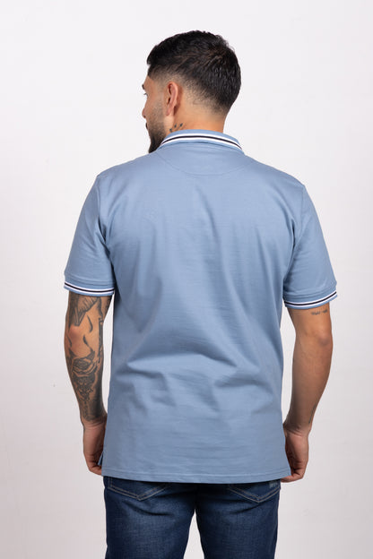 Polo Classic Fit Para Hombre Azul Jo 31302