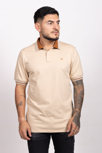 Polo Classic Fit Para Hombre Crema 31303