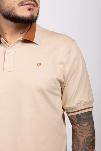 Polo Classic Fit Para Hombre Crema 31303