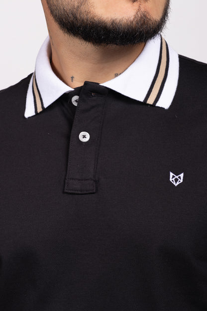 Polo Classic Fit Para Hombre Negro 31306